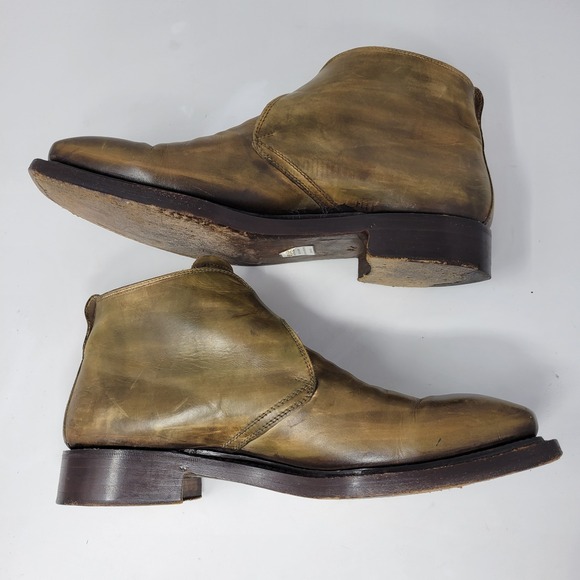 Bettanin & Venturi Mens Sz 9 Olive Leather Monk Strap Dress Shoes main image 8
